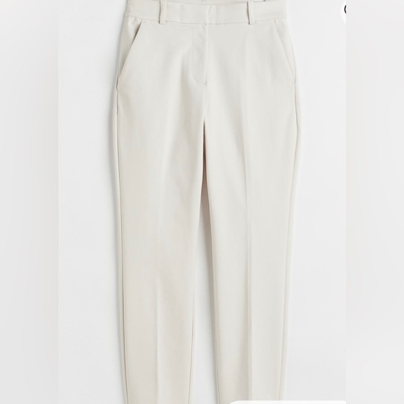 Ankle length slim fit trouser in a stretch weave regular waist with elastication - Picture 2 of 5